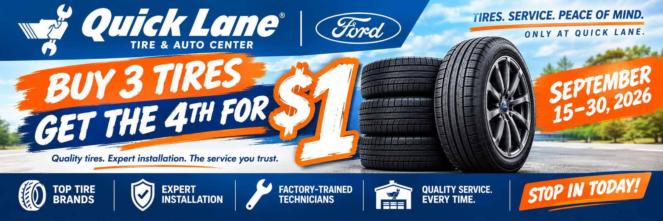 Buy 3 Tires Get the 4th For $1