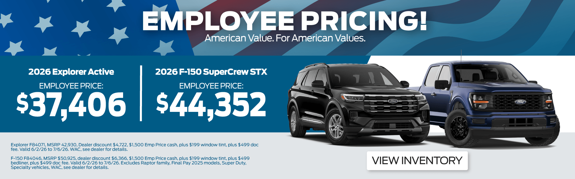 Employee Pricing Available on Select Ford Models